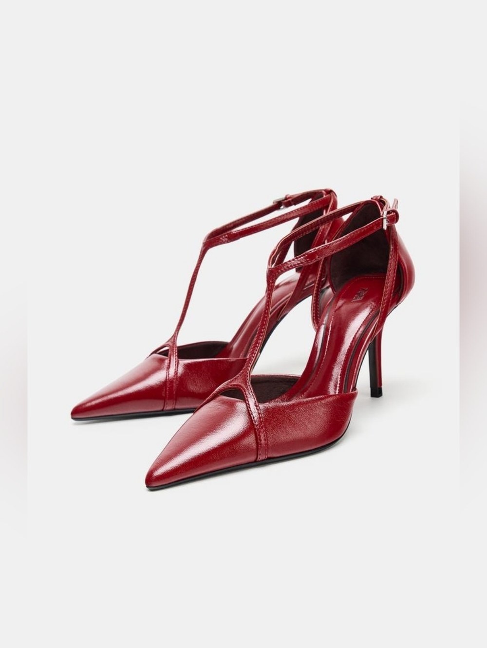 LEATHER STRAPPY HEELS SIZE 8 EUR 39